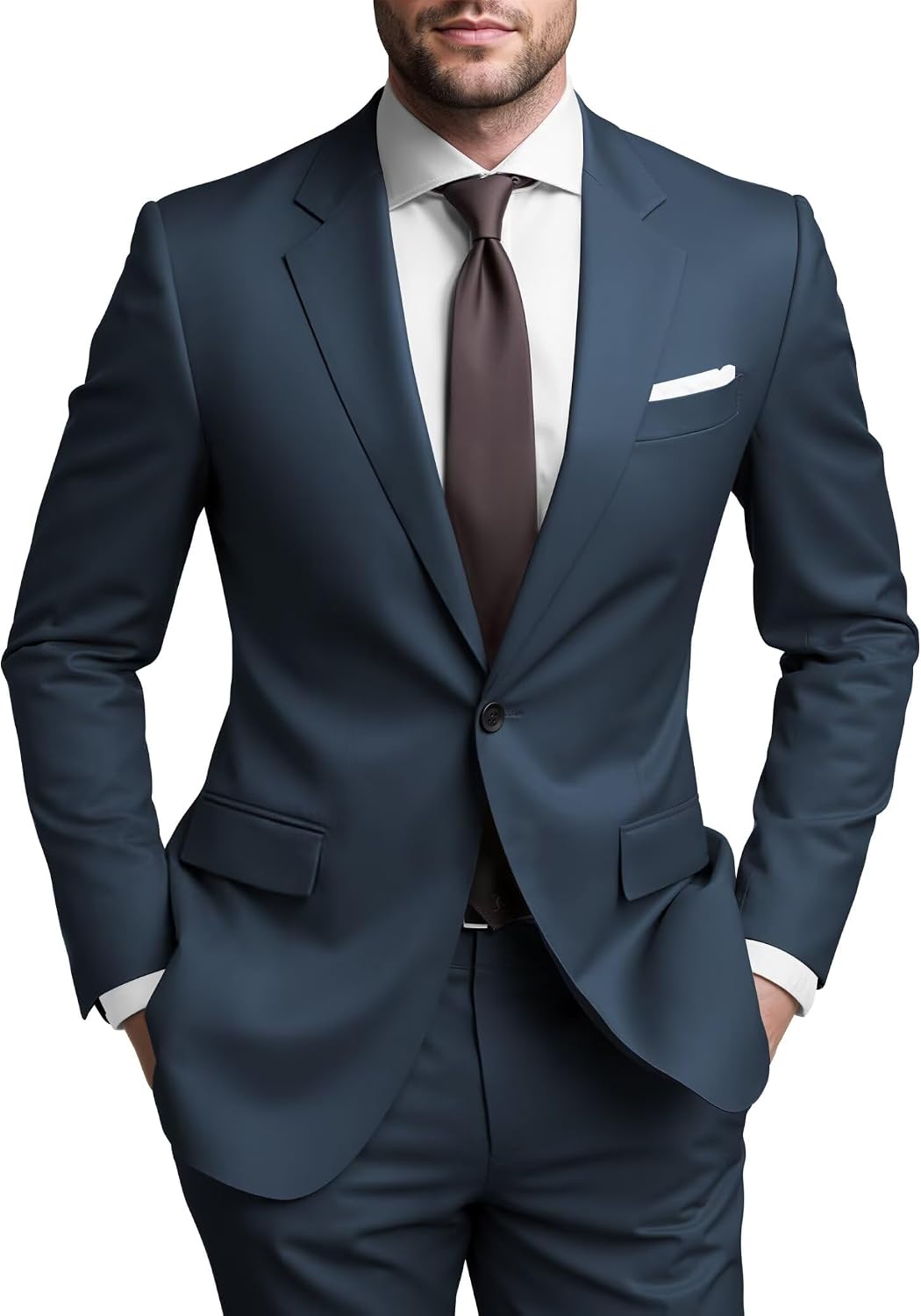 Mens Suits Regular Fit 2 Piece Suit for Men Wedding Prom Business Formal Suit